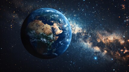 Obraz premium Abstract Earth planet with the African continent and a starry space background