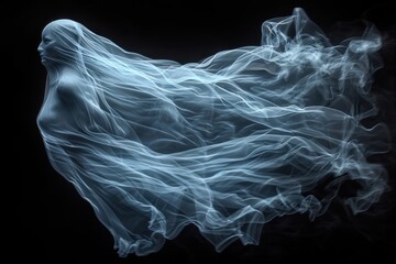 Fototapeta premium Blurry womans body floating in the air. Generative AI