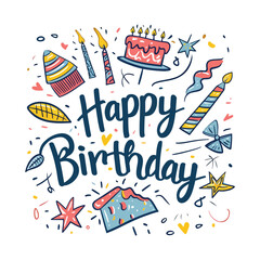 a birthday card with a picture of a birthday cake and a box of birthday candles.