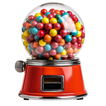 Gumball machine on isolated transparent background
