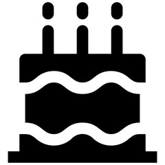 Birthday cake glyph icon