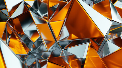 bold geometric shapes of silver and deep amber, ideal for an elegant abstract background