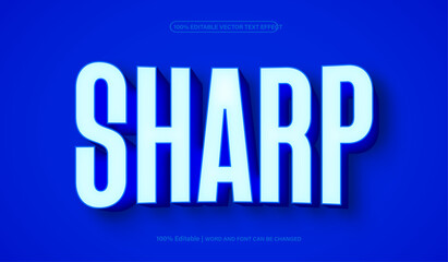 Sharp 3d editable premium vector text effect
