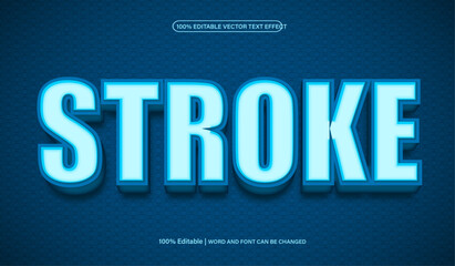 Stroke 3d editable premium vector text effect