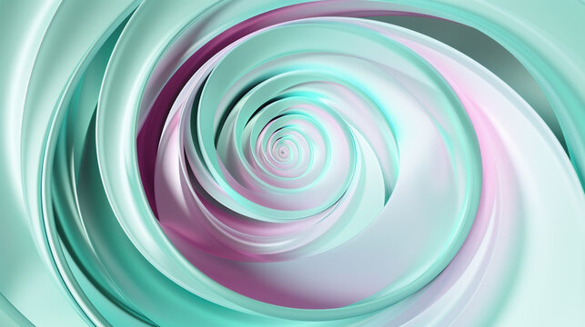 dynamic circular swirls of mint green and magenta, ideal for an elegant abstract background