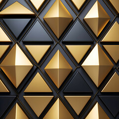 geometric pattern with triangular shapes in gold colored metal