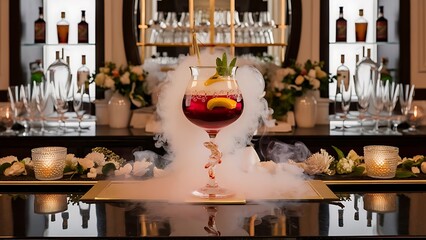 Luxury drink on the bar and with decoration