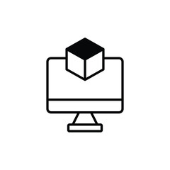 Cube icon design with white background stock illustration