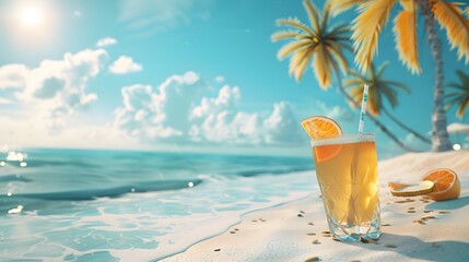 Summer Vacation by the Sea: Relaxing Beach Scene Depicting a Summer Vacation by the Sea, Focusing on Leisure and Serene Beach Landscapes