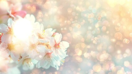 nature floral spring  background with beautiful white flower branch. seamless looping overlay 4k virtual video animation background