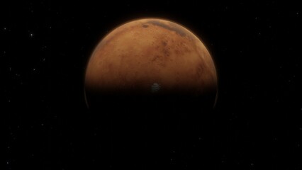 Beautiful Planet Mars Rotating in Deep Space 4K
