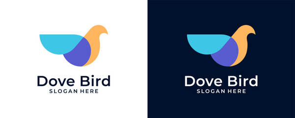 Dove Pigeon Beautiful Flying logo design Illustration