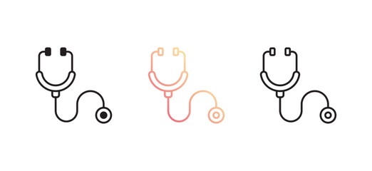 Stethoscope icon design with white background stock illustration