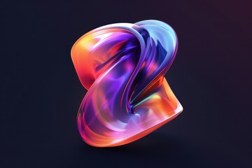 A holographic blob shape manifests as a dynamic, three-dimensional form with iridescent colors, creating an ethereal and futuristic visual experience.