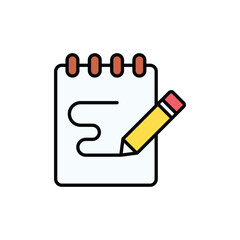 Sketchbook icon design with white background stock illustration