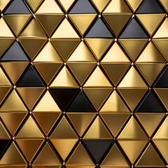 geometric pattern with triangular shapes in gold colored metal
