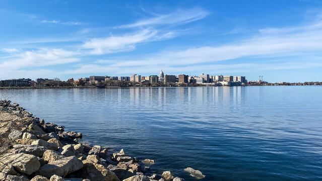 Lake Monona Skyline with Capitol Building in Madison Wisconsin
