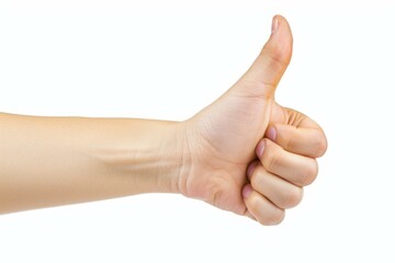 A person's hand giving the thumbs up sign. Generative AI.