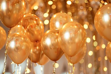 Festive golden balloons at a glamorous party