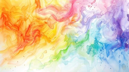 Soft watercolor washes blending rainbow colors in a fluid pattern