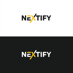 Nextify wordmark full name logo design concept for company business