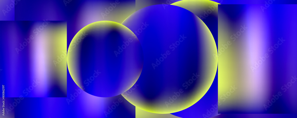 Aufkleber a beautiful electric blue background with a yellow circle in the center, resembling a water droplet.