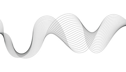 Wave lines smooth flowing dynamic isolated on white background. Technology, digital, communication, science, music concept vector background illustration