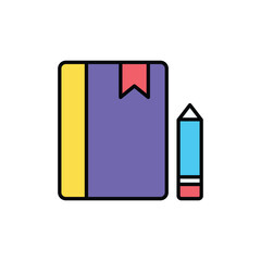 Notebook icon design with white background stock illustration