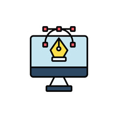 Computer icon design with white background stock illustration