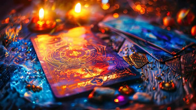 Tarot cards deep meaning concept animation