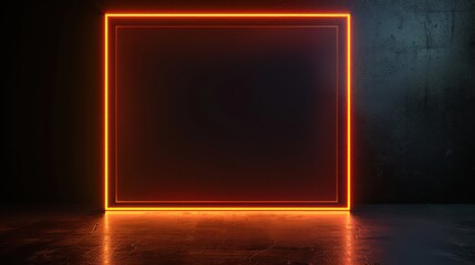 A blank pannel with neon orange edges