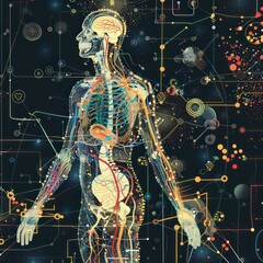 abstract image of all systems of the human body