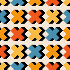 Fototapeta premium Trendy minimalist seamless pattern with abstract creative geometric composition