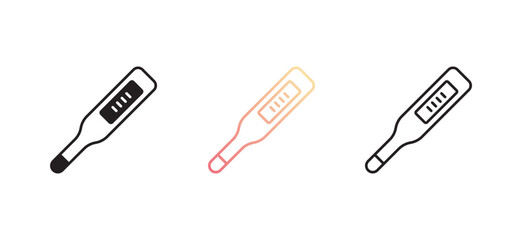 Thermometer icon design with white background stock illustration