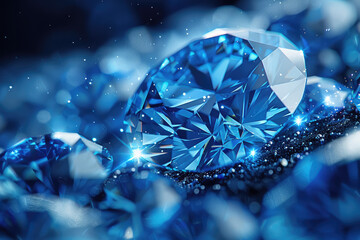 Diamond on blue background. Created with Ai