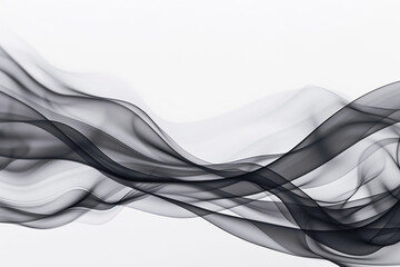 Charcoal wave abstract, dark grey wave flowing smoothly on a white background.