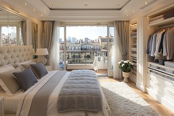 Luxurious Master Suite: Private Balcony, Spa-like Bathroom & Walk-in Closet