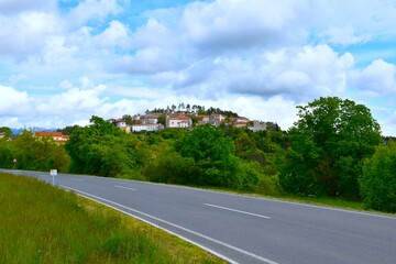 Road bellow Štanjel village at Kras in Primorska, Slovenia - obrazy, fototapety, plakaty