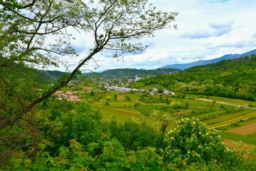 View of Branik village in Primorska, Slovenia
