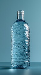 large and wide plastic bottle in a blue background