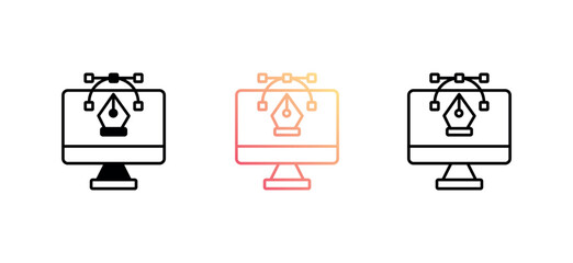 Computer icon design with white background stock illustration