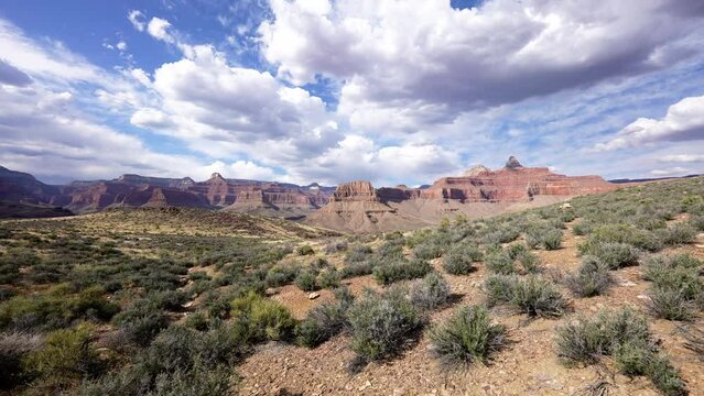 Zoroaster Temple in late afternoon sunshine in Cremation Canyon of the Grand Canyon