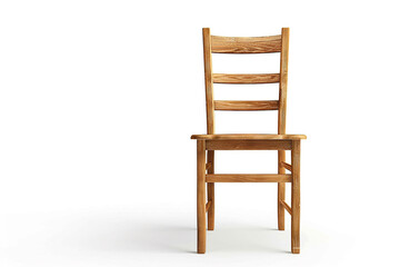 A modern ladderback chair isolated on solid white.