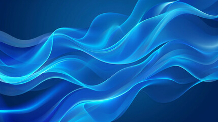 Fototapeta premium Electric Blue Background with High Gloss in Minimal Wave Vector Style.