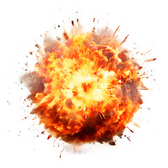 Realistic explosion on a transparent background, png, fireball