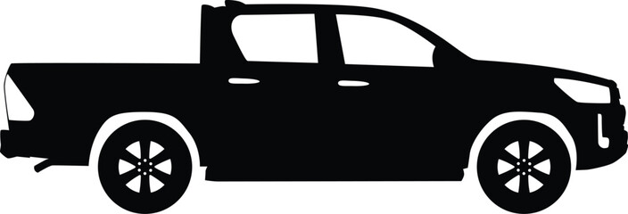 Side view car silhouette illustration