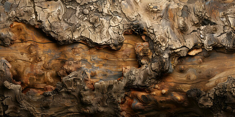 Close-up of Tree Bark with Dark Brown Abstract Texture of Rough Tree Bark Background