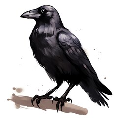 Fototapeta premium A digital painting of a crow, done in a semi-realistic style