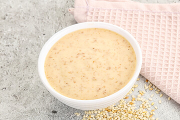Sesame sauce in the bowl