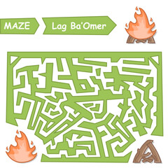 Maze puzzle in honor of the holiday Lag ba'omer. Fire on Lag ba'omer.